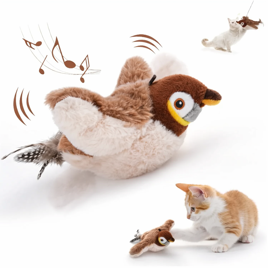 Interactive Flapping & Chirping Bird Cat Toy | USB Rechargeable