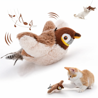 Interactive Flapping & Chirping Bird Cat Toy | USB Rechargeable