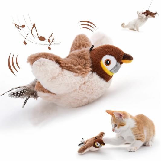 Interactive Flapping & Chirping Bird Cat Toy | USB Rechargeable